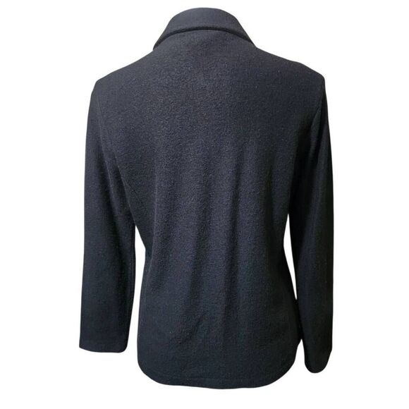 Jones New York Collection wool button front cardigan sweater black silver small - Picture 3 of 7